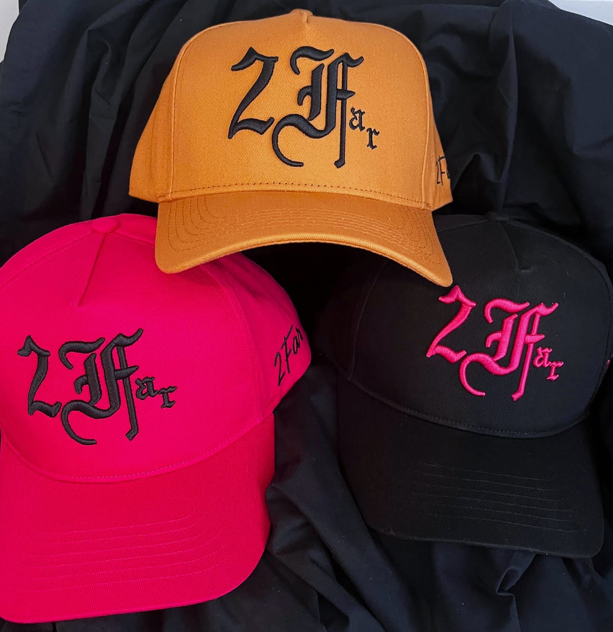 Pink on Black Deep fit cap