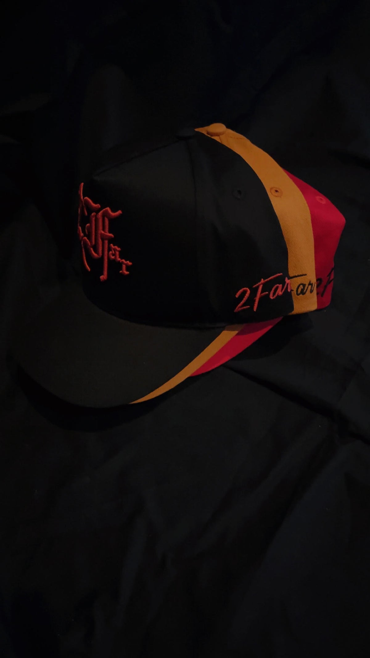 Pink on Black Deep fit cap